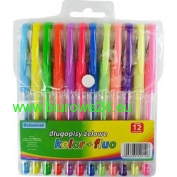 Długopisy żelowe FLUO 12 kolorów Schemat